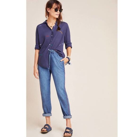 Sundry Drawstring Denim Joggers XS Blue NWT - Picture 1 of 13